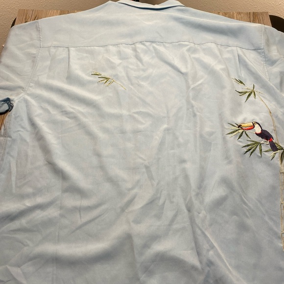 Bamboo Cay Blue Hawaiian Camp Shirt Tropical Parrots Toucan Men's 4XL - Picture 10 of 13